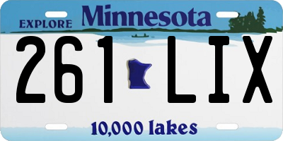 MN license plate 261LIX
