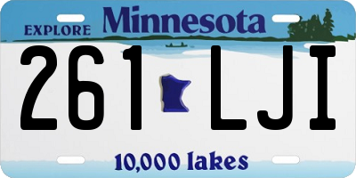 MN license plate 261LJI
