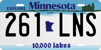 MN license plate 261LNS