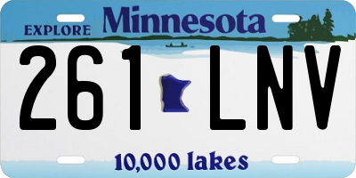 MN license plate 261LNV