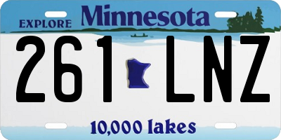 MN license plate 261LNZ