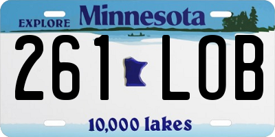 MN license plate 261LOB