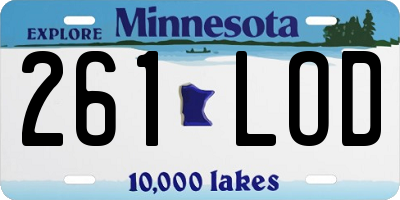 MN license plate 261LOD