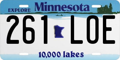 MN license plate 261LOE