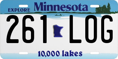 MN license plate 261LOG