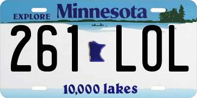 MN license plate 261LOL