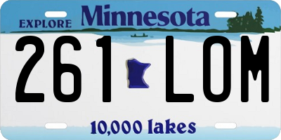 MN license plate 261LOM
