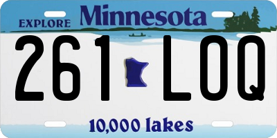MN license plate 261LOQ