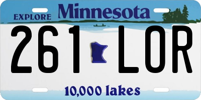 MN license plate 261LOR