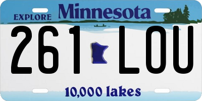 MN license plate 261LOU