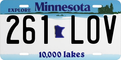 MN license plate 261LOV