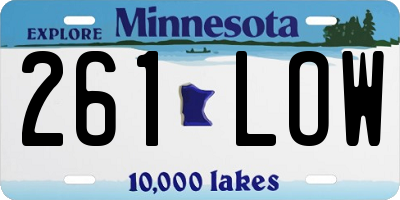 MN license plate 261LOW