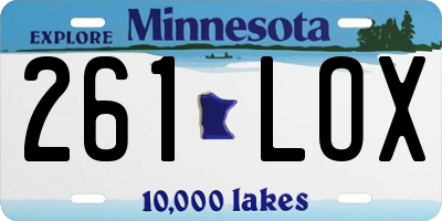 MN license plate 261LOX