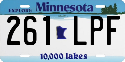 MN license plate 261LPF