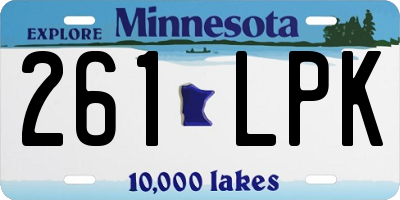 MN license plate 261LPK