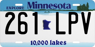 MN license plate 261LPV