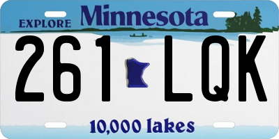 MN license plate 261LQK