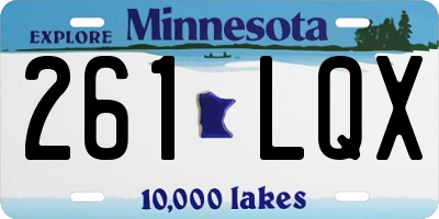 MN license plate 261LQX