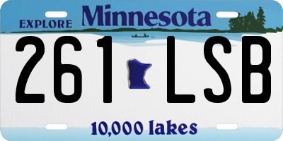 MN license plate 261LSB