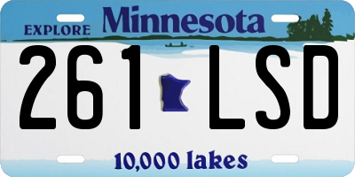 MN license plate 261LSD