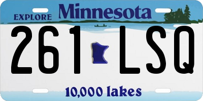 MN license plate 261LSQ
