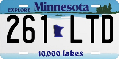 MN license plate 261LTD