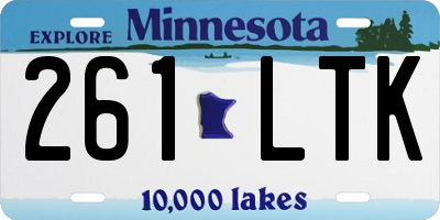 MN license plate 261LTK