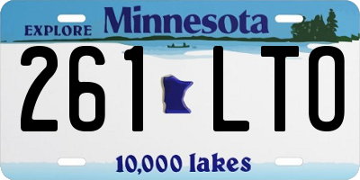 MN license plate 261LTO