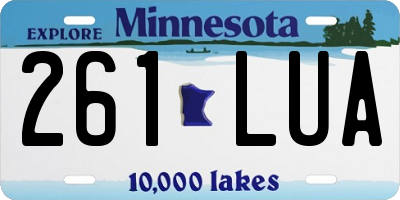 MN license plate 261LUA