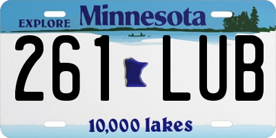 MN license plate 261LUB