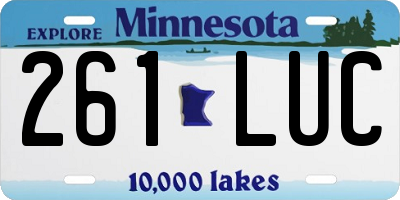 MN license plate 261LUC