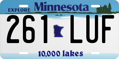 MN license plate 261LUF