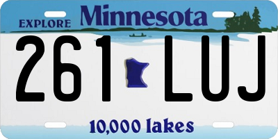 MN license plate 261LUJ