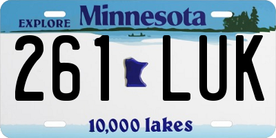 MN license plate 261LUK