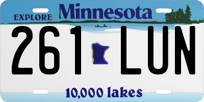 MN license plate 261LUN