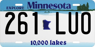 MN license plate 261LUO