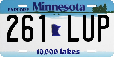 MN license plate 261LUP