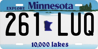MN license plate 261LUQ