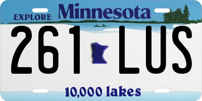MN license plate 261LUS
