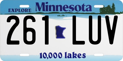 MN license plate 261LUV