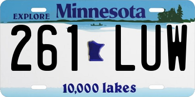 MN license plate 261LUW