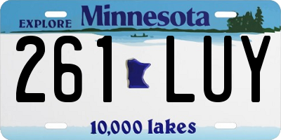 MN license plate 261LUY