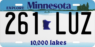 MN license plate 261LUZ
