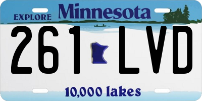 MN license plate 261LVD