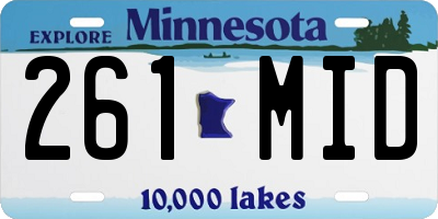 MN license plate 261MID