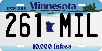 MN license plate 261MIL