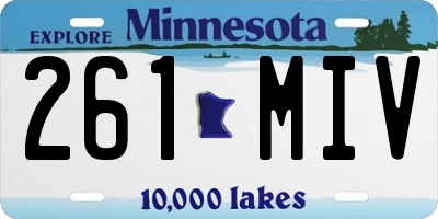 MN license plate 261MIV