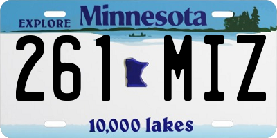 MN license plate 261MIZ