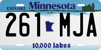 MN license plate 261MJA
