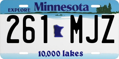 MN license plate 261MJZ